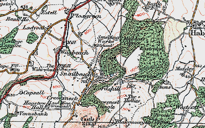 Old map of Snailbeach in 1921