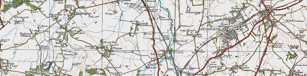 Old map of Snailswell in 1919