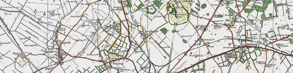 Old map of Snailwell in 1920