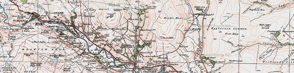 Old map of Blunt Ho in 1925
