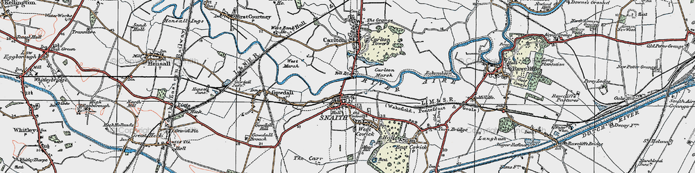 Old map of Snaith in 1924