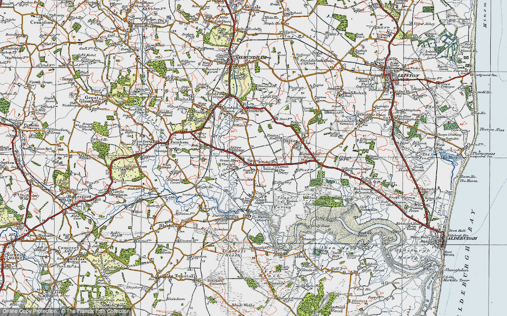 Old Map of Snape, 1921 in 1921