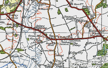Old map of Snape in 1921