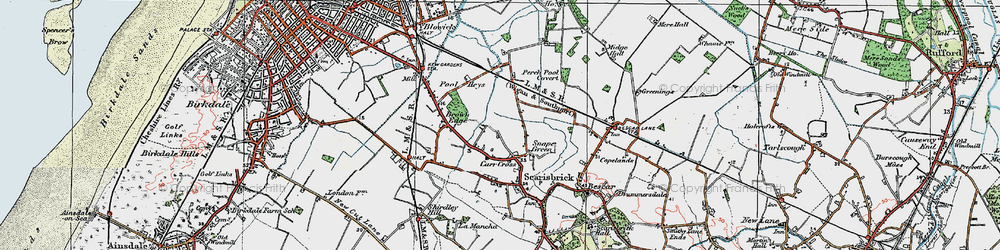 Old map of Snape Green in 1924