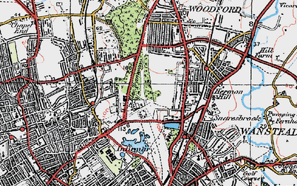 Old map of Snaresbrook in 1920