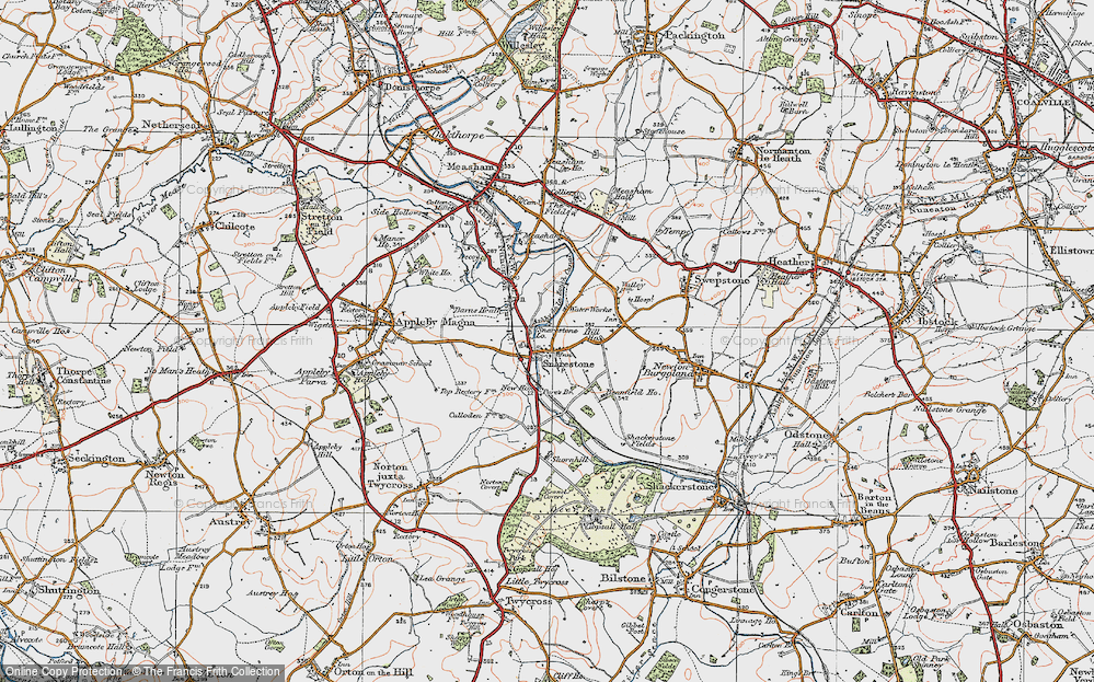 Old Map of Snarestone, 1921 in 1921