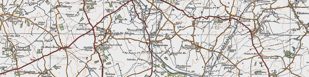 Old map of Snarestone in 1921