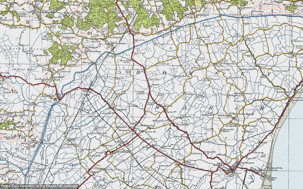Old Map of Snave, 1921 in 1921