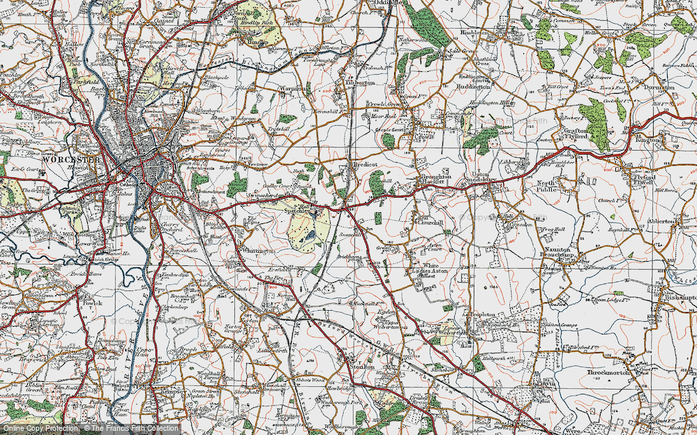 Old Map of Historic Map covering Bredicot in 1919