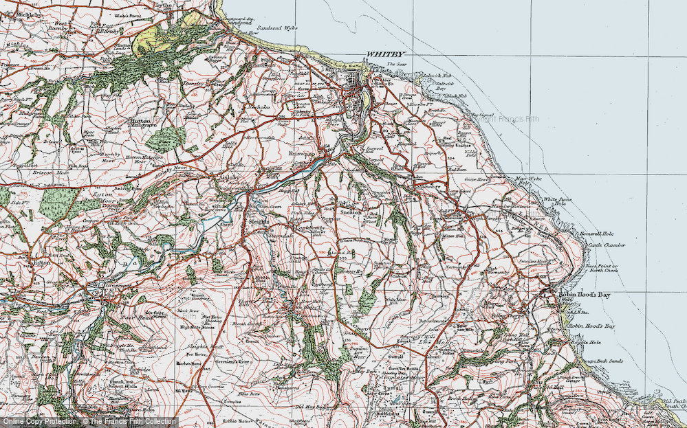 Old Map of Historic Map covering Laund Ho in 1925