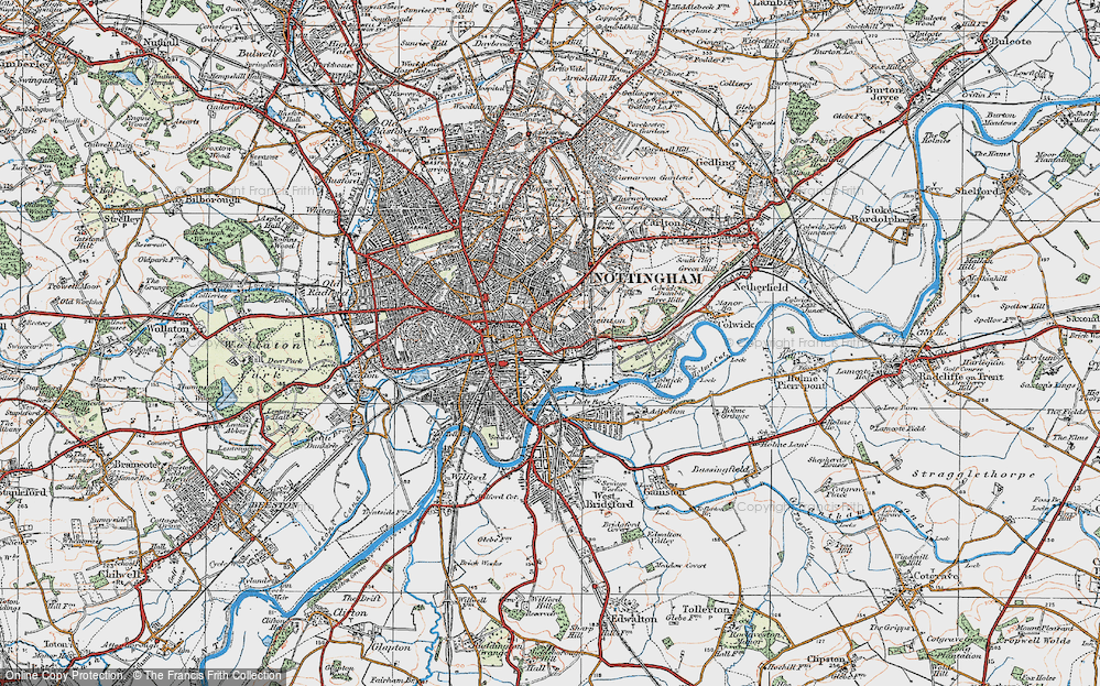 Old Map of Sneinton, 1921 in 1921