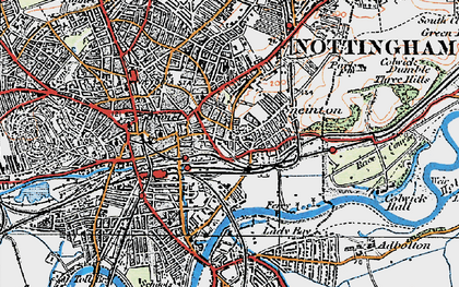 Old map of Sneinton in 1921