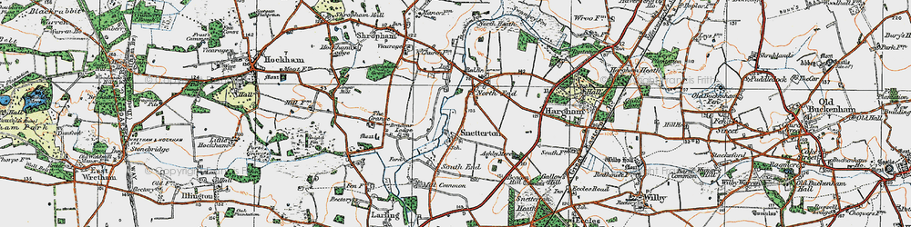 Old map of Linger Hill in 1920