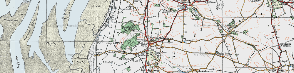 Old map of Snettisham in 1922