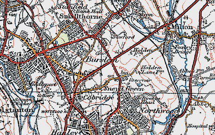 Old map of Sneyd Green in 1921