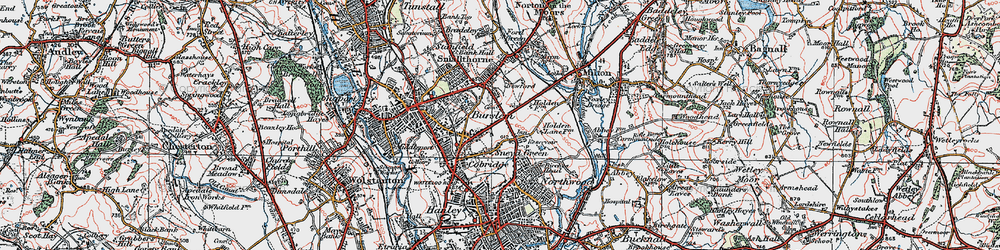 Old map of Sneyd Green in 1921