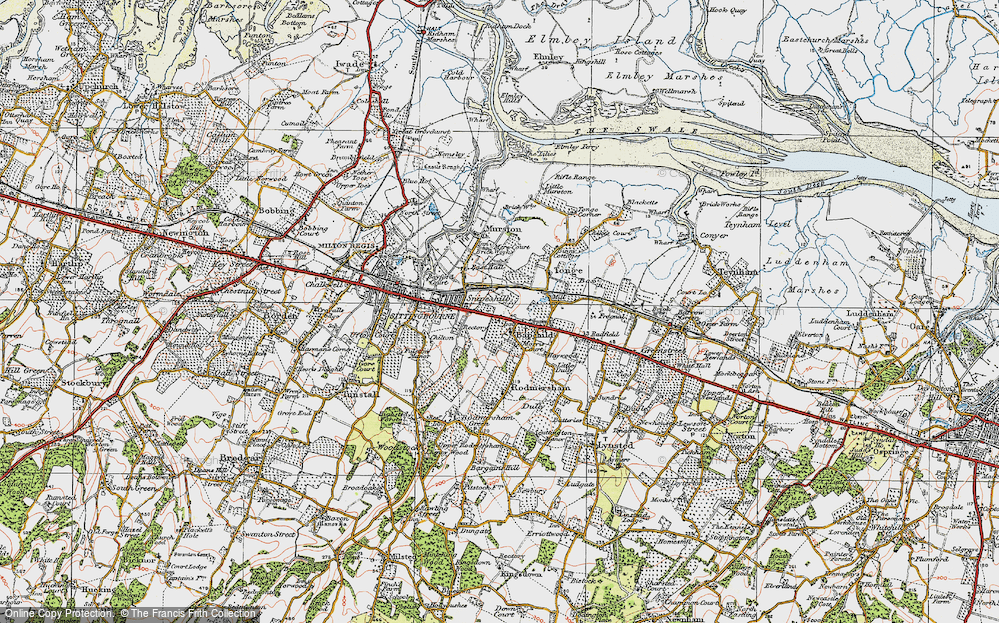 Old Map of Historic Map covering Bayford Ct in 1921