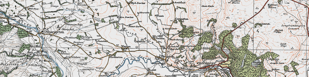 Old map of Snitter in 1925