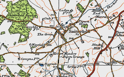 Old map of Snitterfield in 1919
