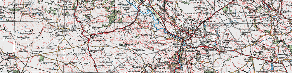 Old map of Snitterton in 1923