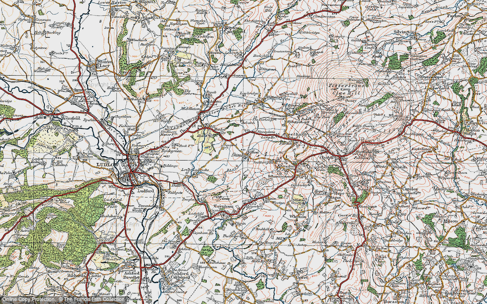 Old Map of Snitton, 1921 in 1921