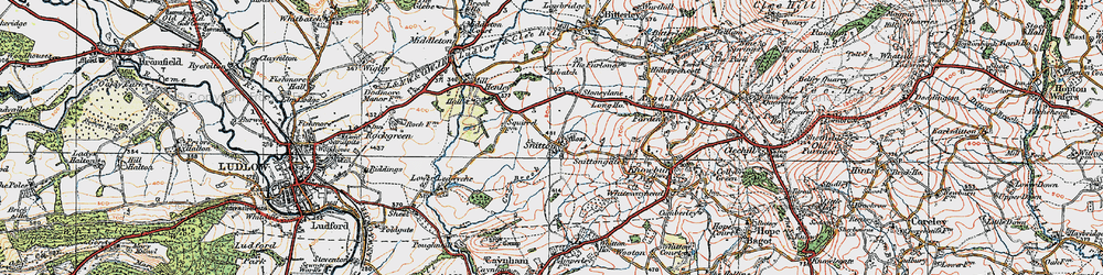 Old map of Snitton in 1921