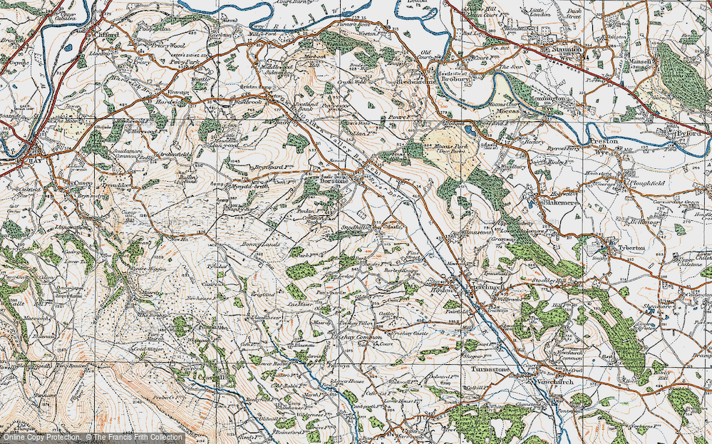Old Map of Historic Map covering Bonny Lands in 1920
