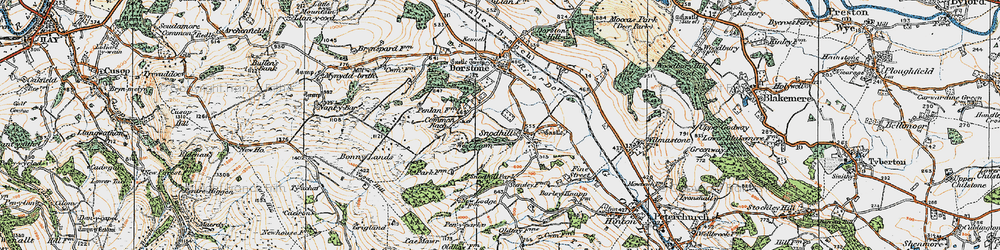 Old map of Snodhill in 1920