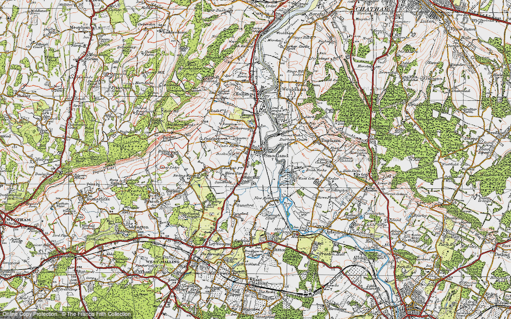 Old Map of Snodland, 1920 in 1920