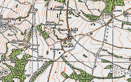 Old map of Snowshill in 1919
