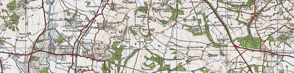 Old map of Snowshill in 1919