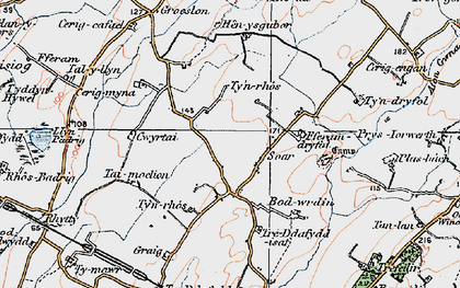 Old map of Soar in 1922