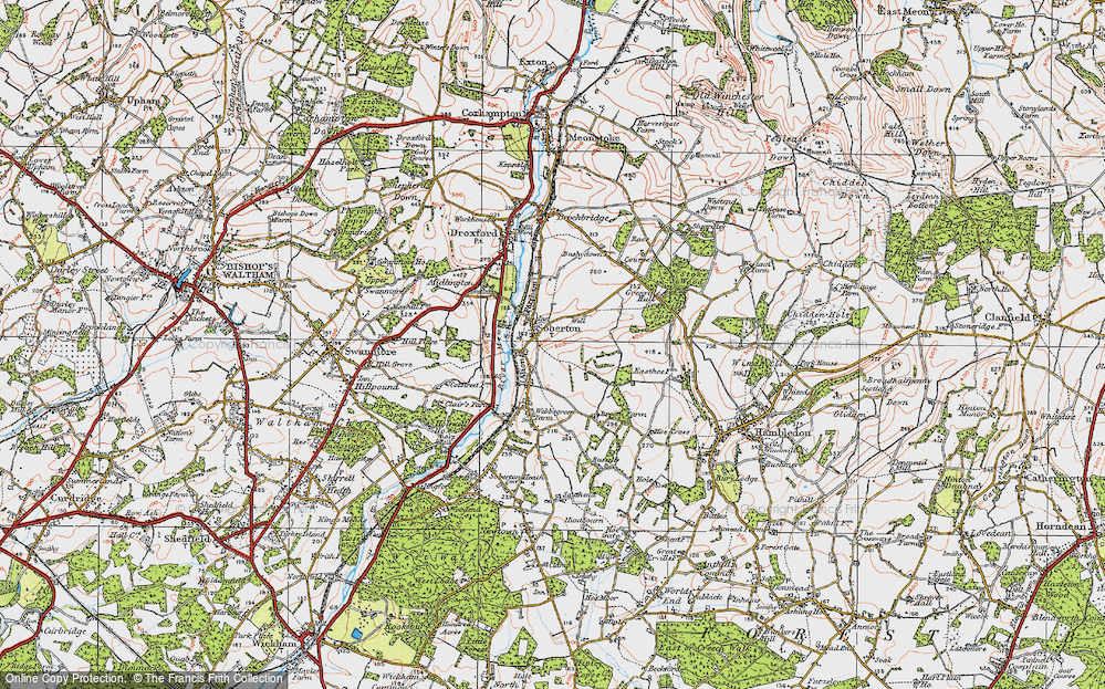 Old Map of Soberton, 1919 in 1919