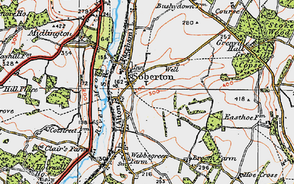 Old map of Soberton in 1919