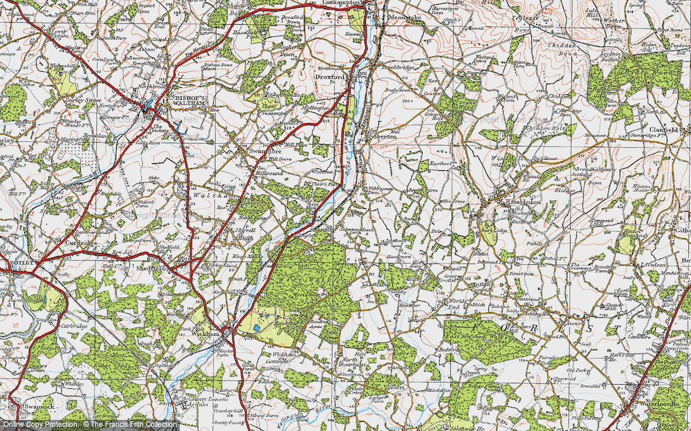 Old Map of Soberton Heath, 1919 in 1919