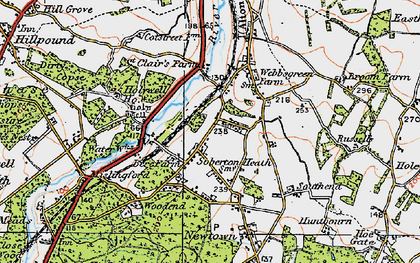 Old map of Soberton Heath in 1919