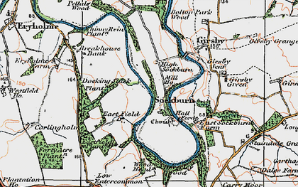 Old map of Sockburn in 1925