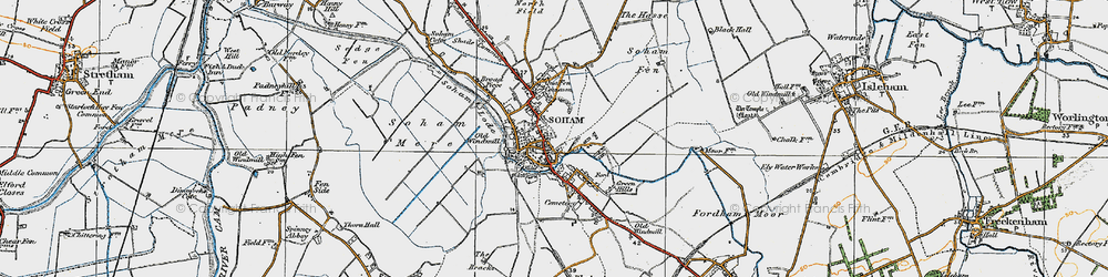 Old map of Soham in 1920
