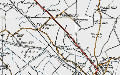 Old map of Soham Cotes in 1920