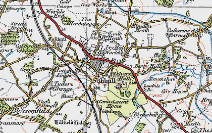 Old map of Solihull in 1921