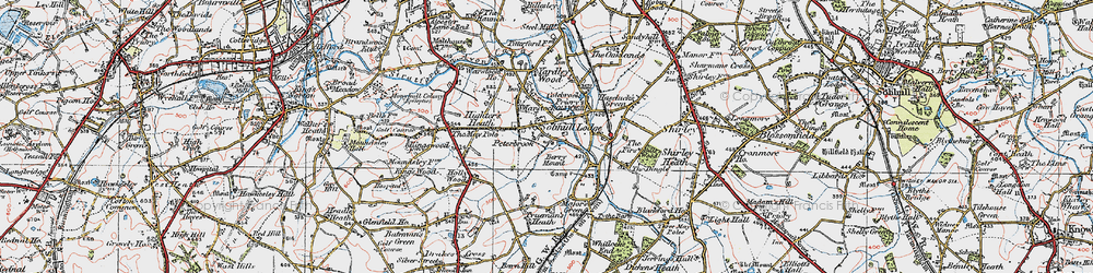 Old map of Solihull Lodge in 1921