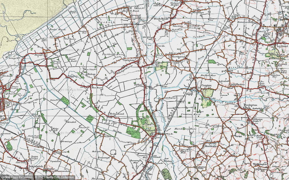 Old Map of Sollom, 1924 in 1924