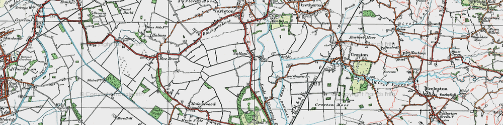 Old map of Sollom in 1924