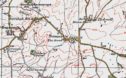 Old map of Burrough Hill Country Park in 1921
