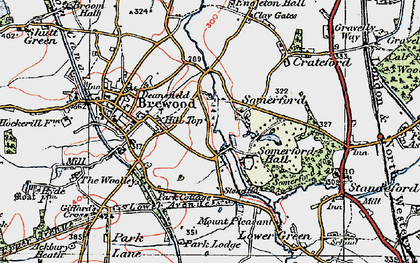 Old map of Somerford in 1921