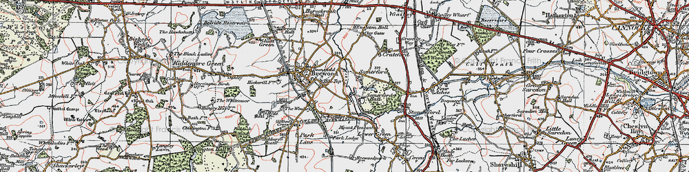 Old map of Somerford in 1921