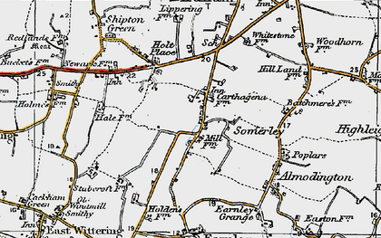 Old map of Somerley in 1919
