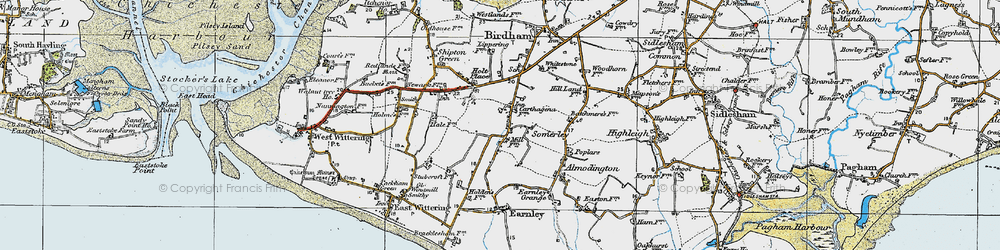 Old map of Somerley in 1919