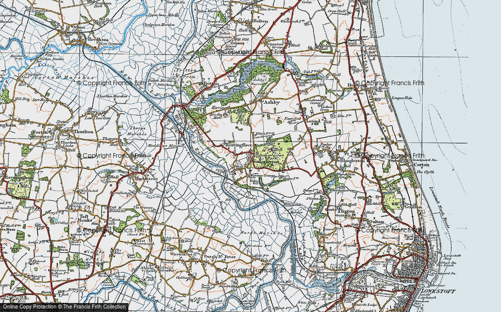 Old Map of Somerleyton, 1922 in 1922