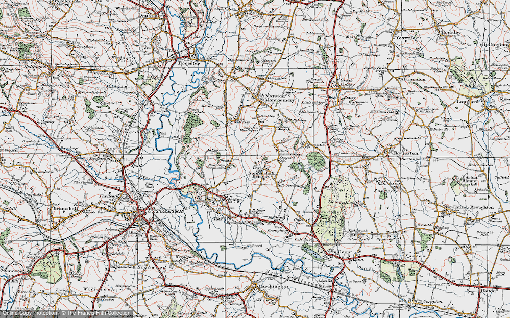 Old Map of Somersal Herbert, 1921 in 1921
